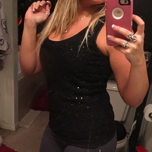 Black sequin tank top
