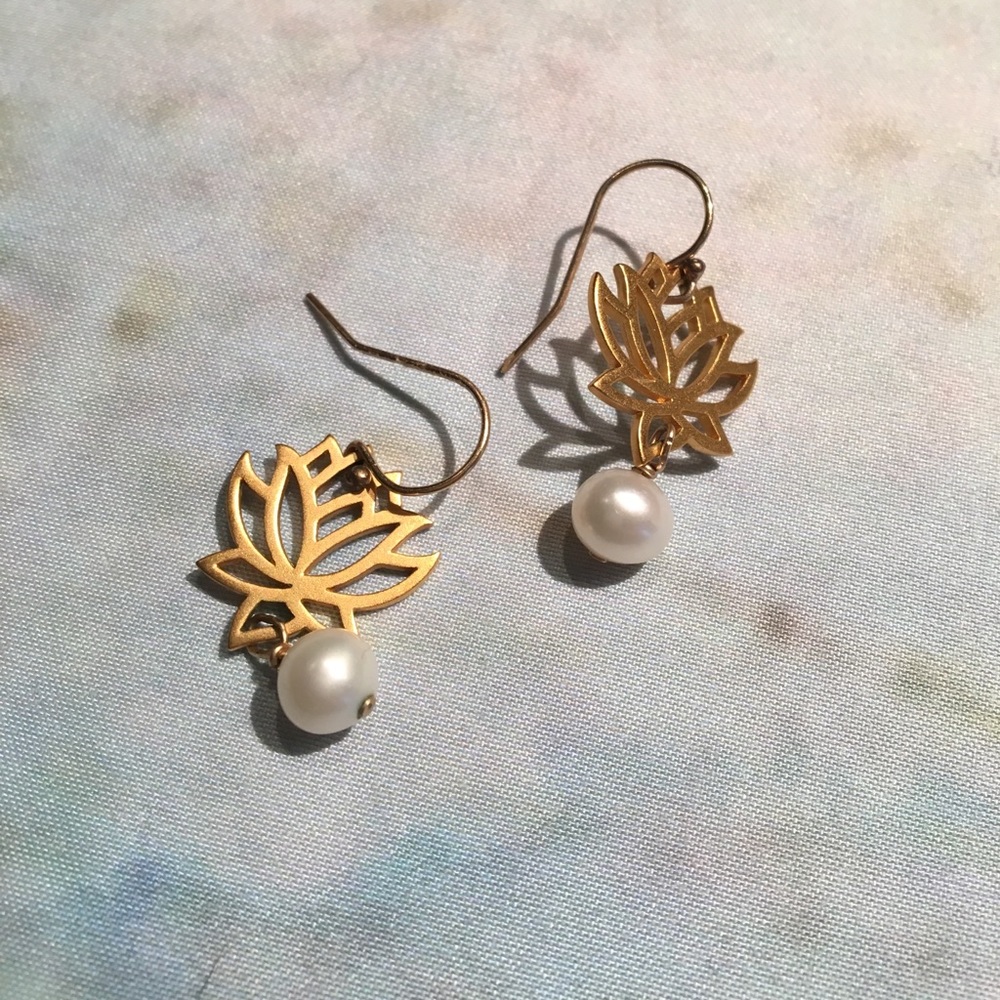 Beautiful handmade Lotus earrings