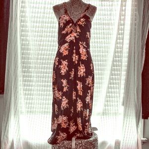 Braided strappy floral maxi