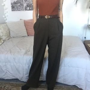 Vintage Olive Green High Waist Pants