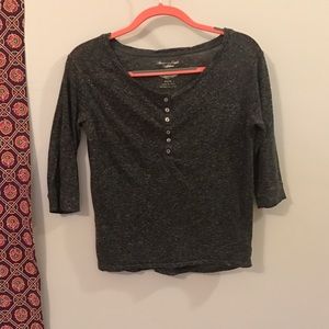 black button up loose fitting top