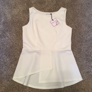 Cream Peplum Top