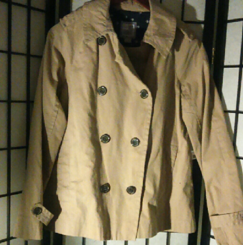 NWT JC Penny Coat Tan Neutral - Preppy - Nautical size Medium