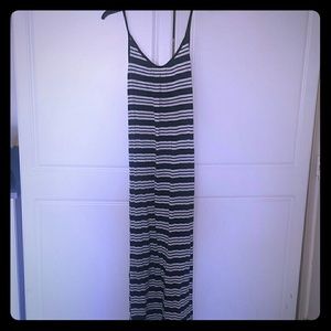 FLATTERING fit and stripe maxi dress.