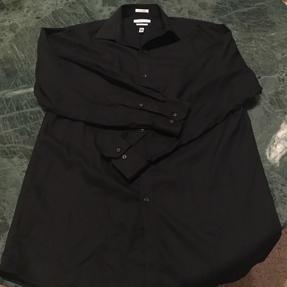 Black dress shirt, Van Heusen, Pin Cord