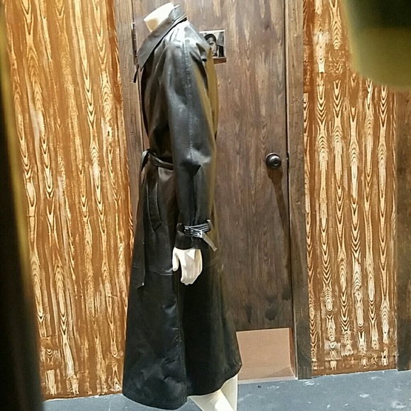 Pamela McCoy leather trench coat size M - Picture 2 of 4