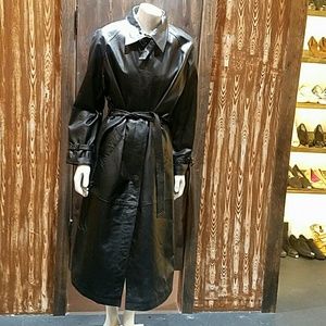 Pamela McCoy leather trench coat size M