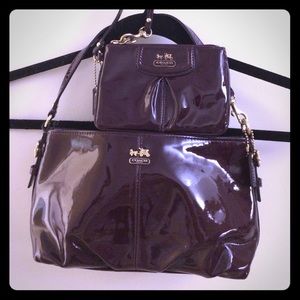 Coach patent leather purse and matching wristlet