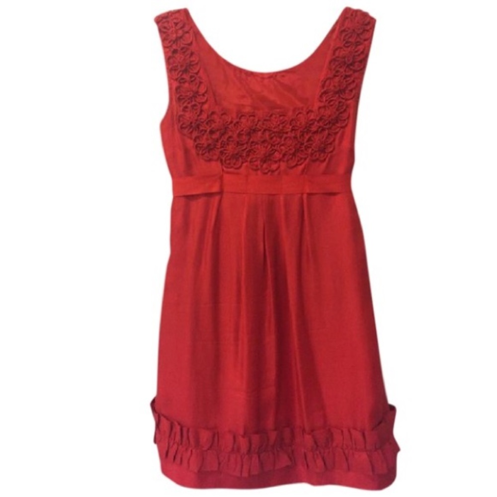 Yoana Baraschi Silk Floral Embroidered Dress