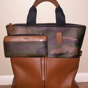 Coach Green Camouflage Print Purse & wallet set
