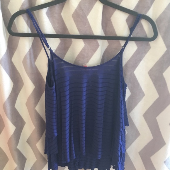 Free people sz. S tank; royal blue flowy - Picture 3 of 7