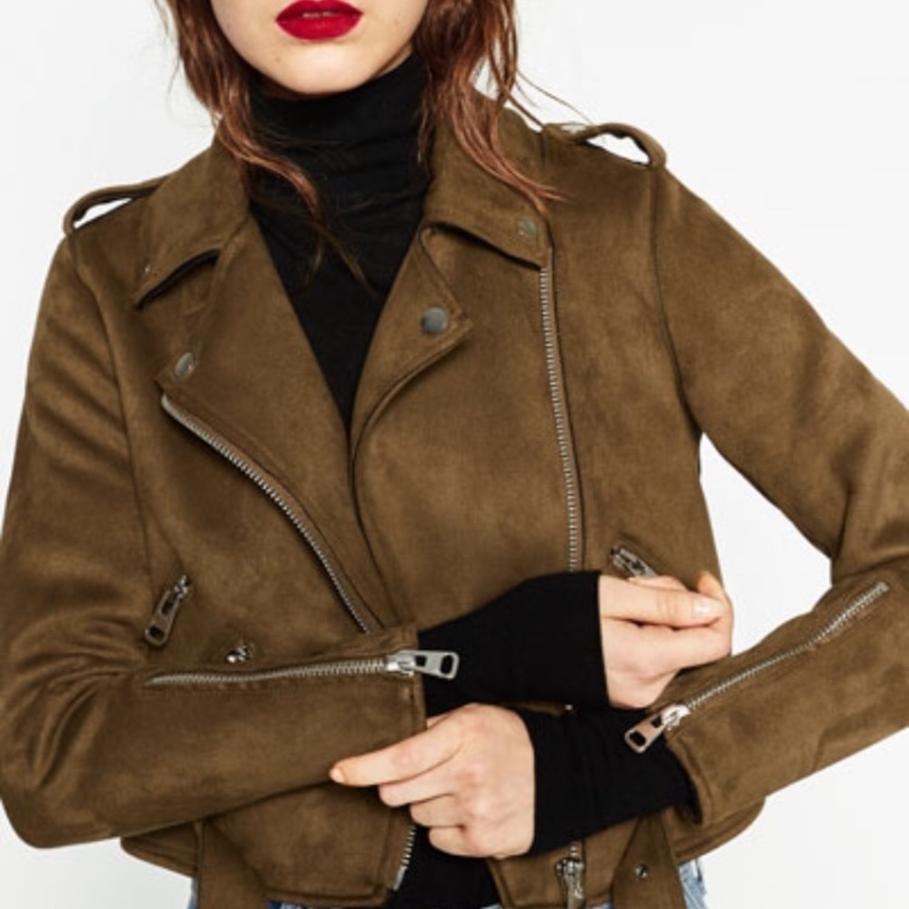 Zara suede effect motto jacket