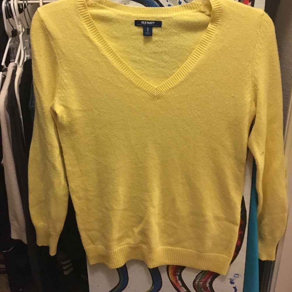 Yellow V-Neck Sweater
