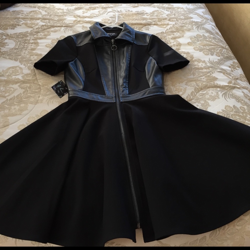 Nasty Gal black leather dress