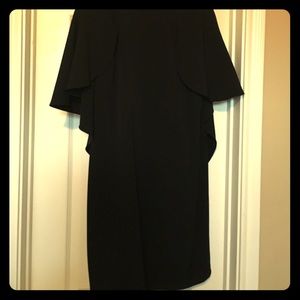 Calvin Klein Cape sleeved dress with low back