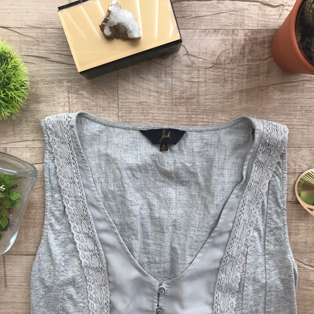 JACK.byBBDAKOTA Gray Crochet Knit Tank