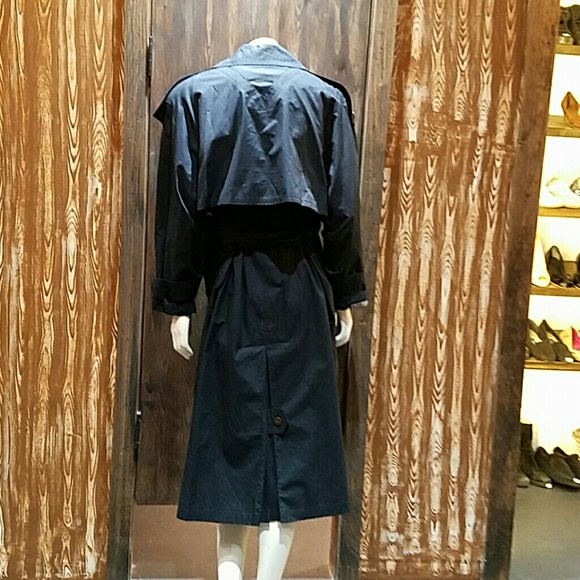 Navy Blue London Fog Trenchcoat - Picture 3 of 3