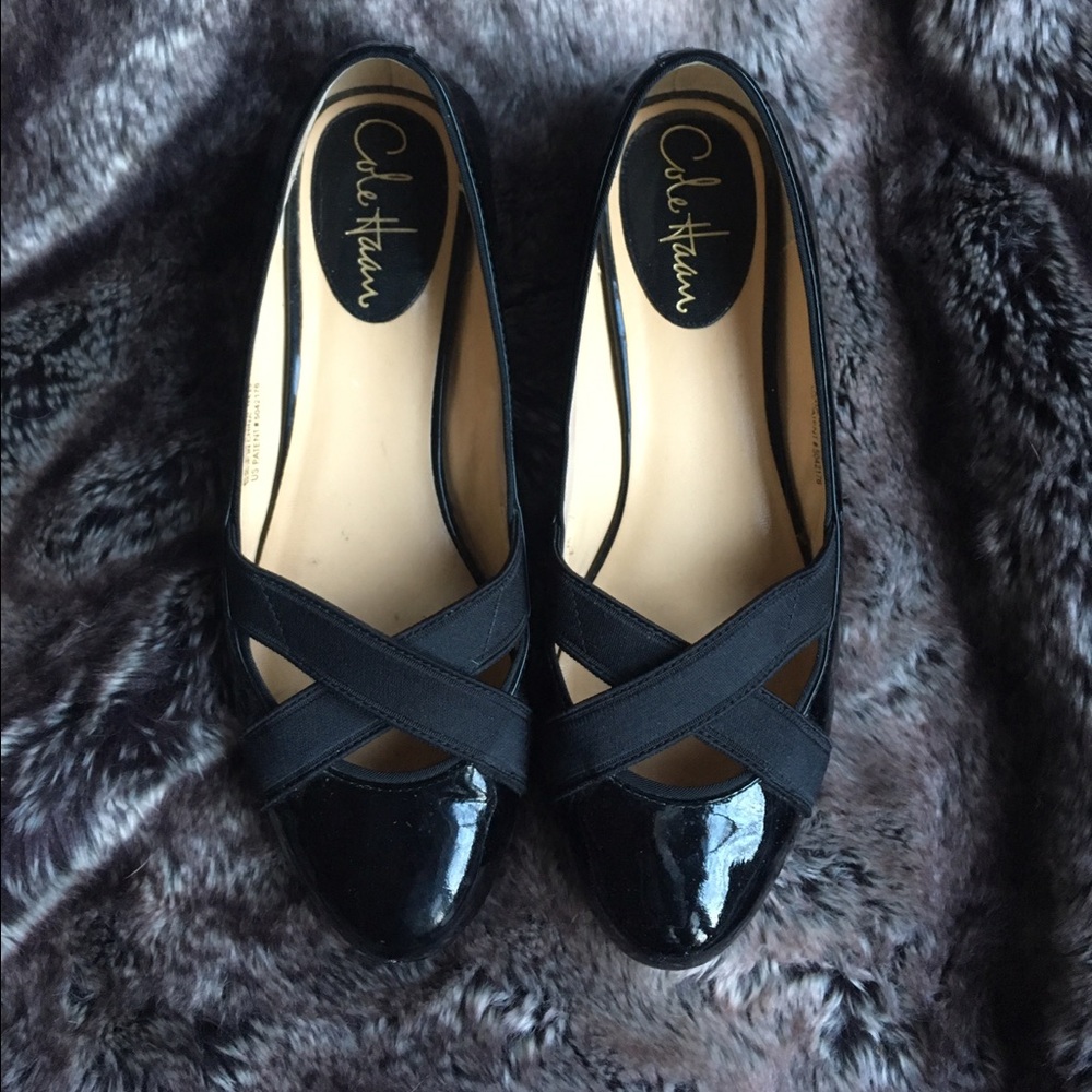 Black Patent Nike Air Cole Haan Flats