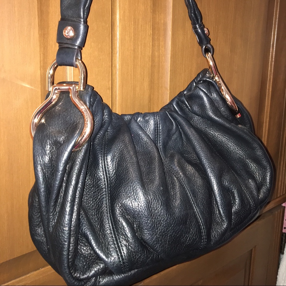 👜👛💼B. Makowsky Black Hobo w/ Rose Gold hardware