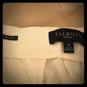 Talbots white wide leg crop pants