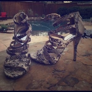 Snakeskin platform heel sandals Michael by kors