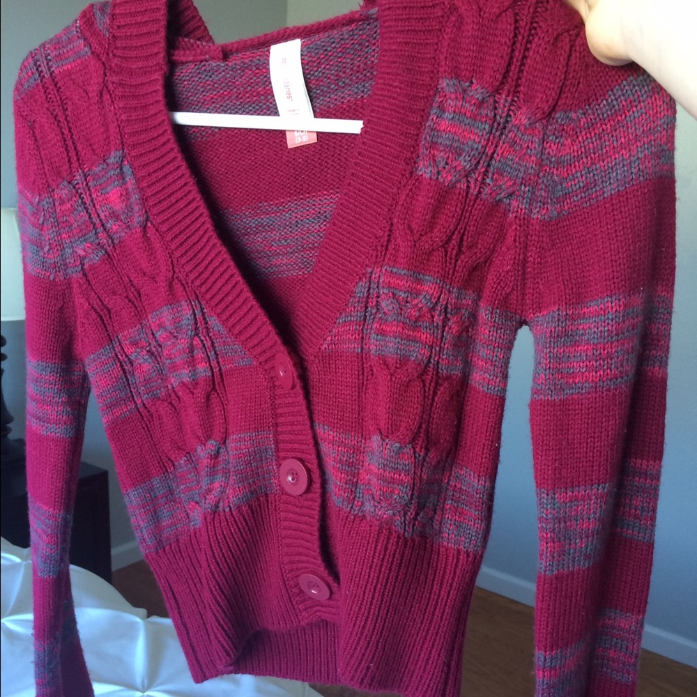 Cropped button up sweater