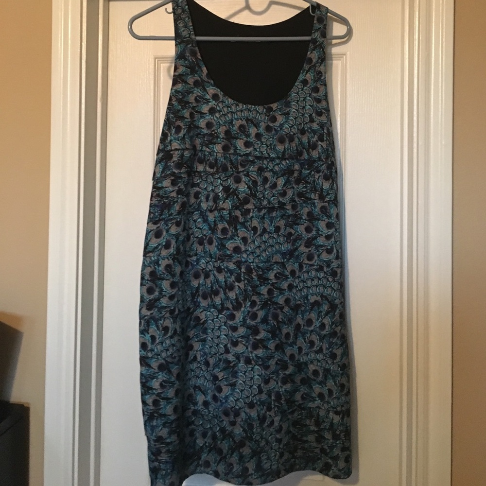Peacock print tiered dress - Super fun