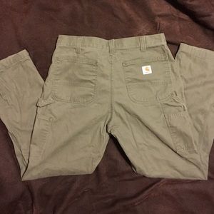 Carhartt Twill Dungaree- Relaxed fit: Olive color.