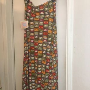 LuLaRoe Maxi Skirt - Cassette Tapes!