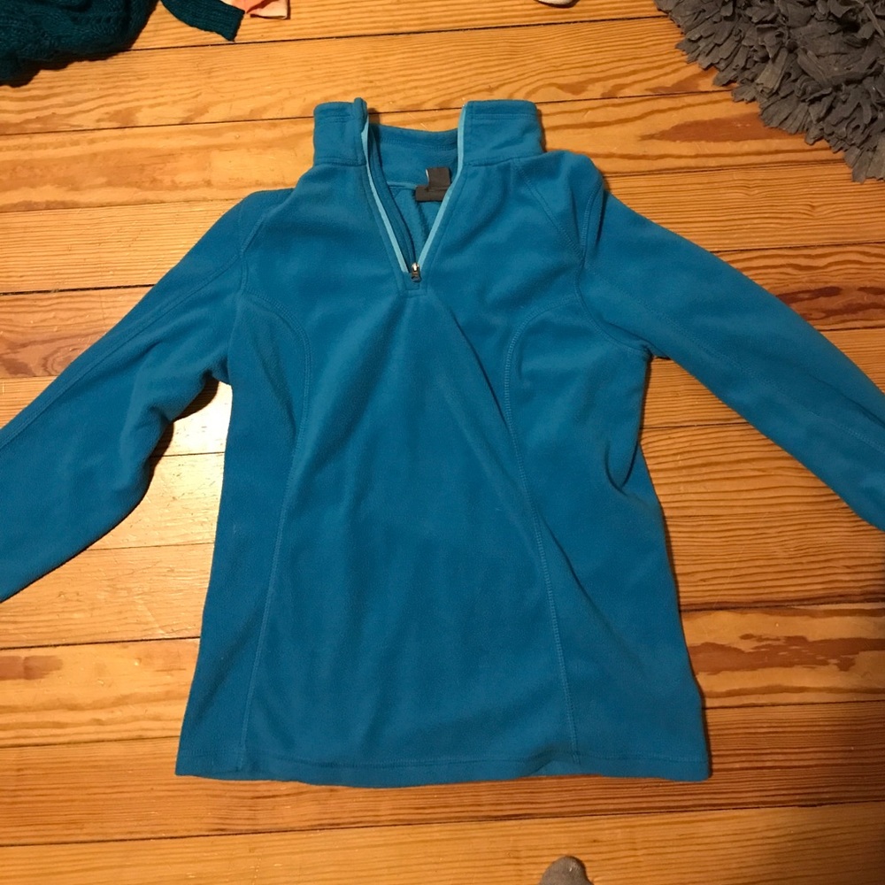 Cool blue quarter zip fleece jacket