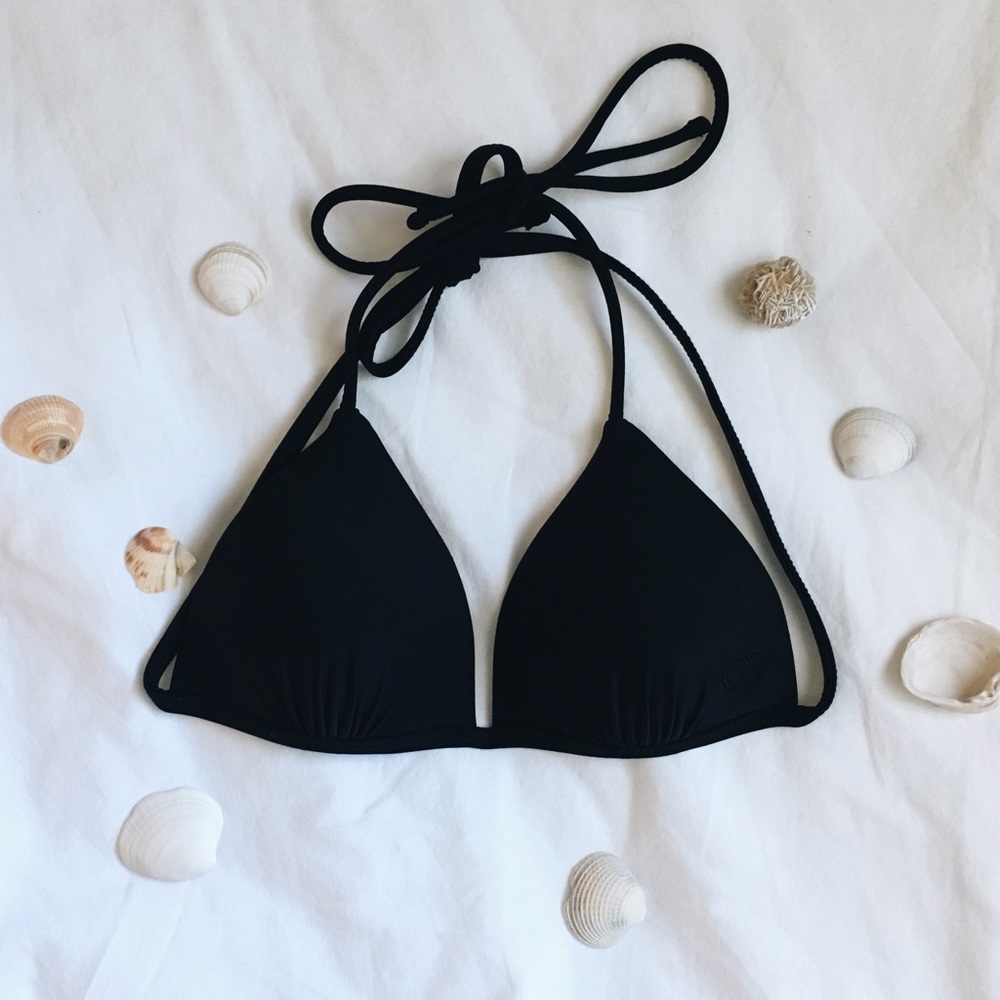 Plain Black String Bikini
