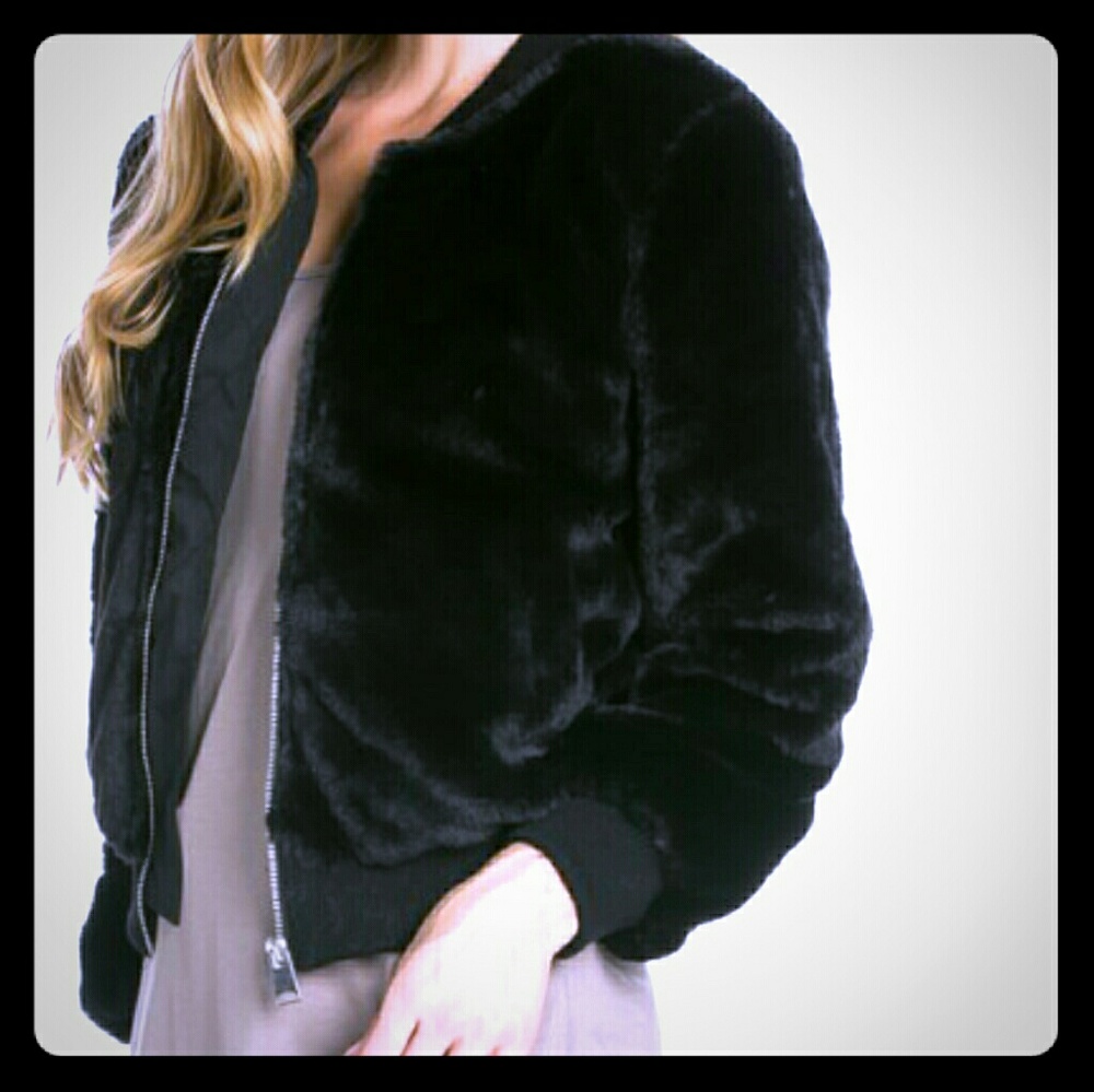 Faux Fur Bomber Jacket
