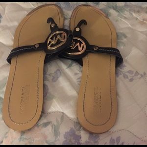 Michael Kors Black and Gold Sandals