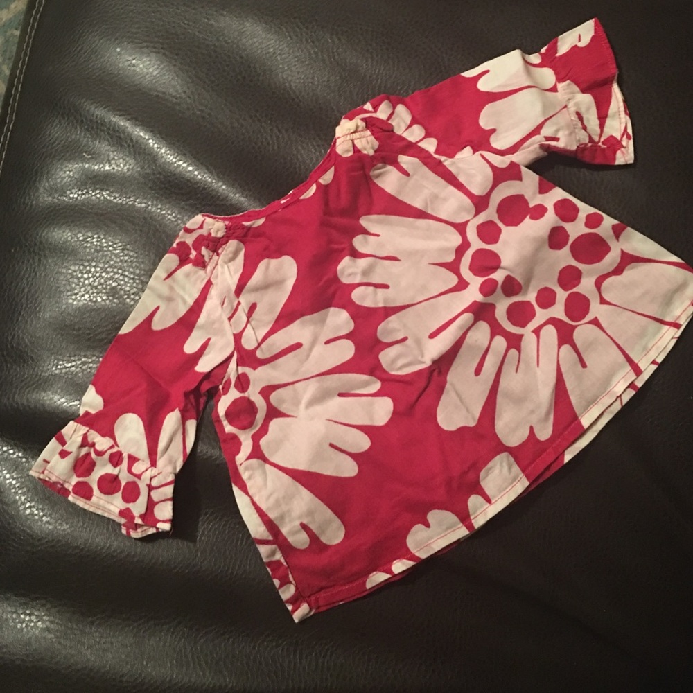Red and White Floral baby GAP Blouse