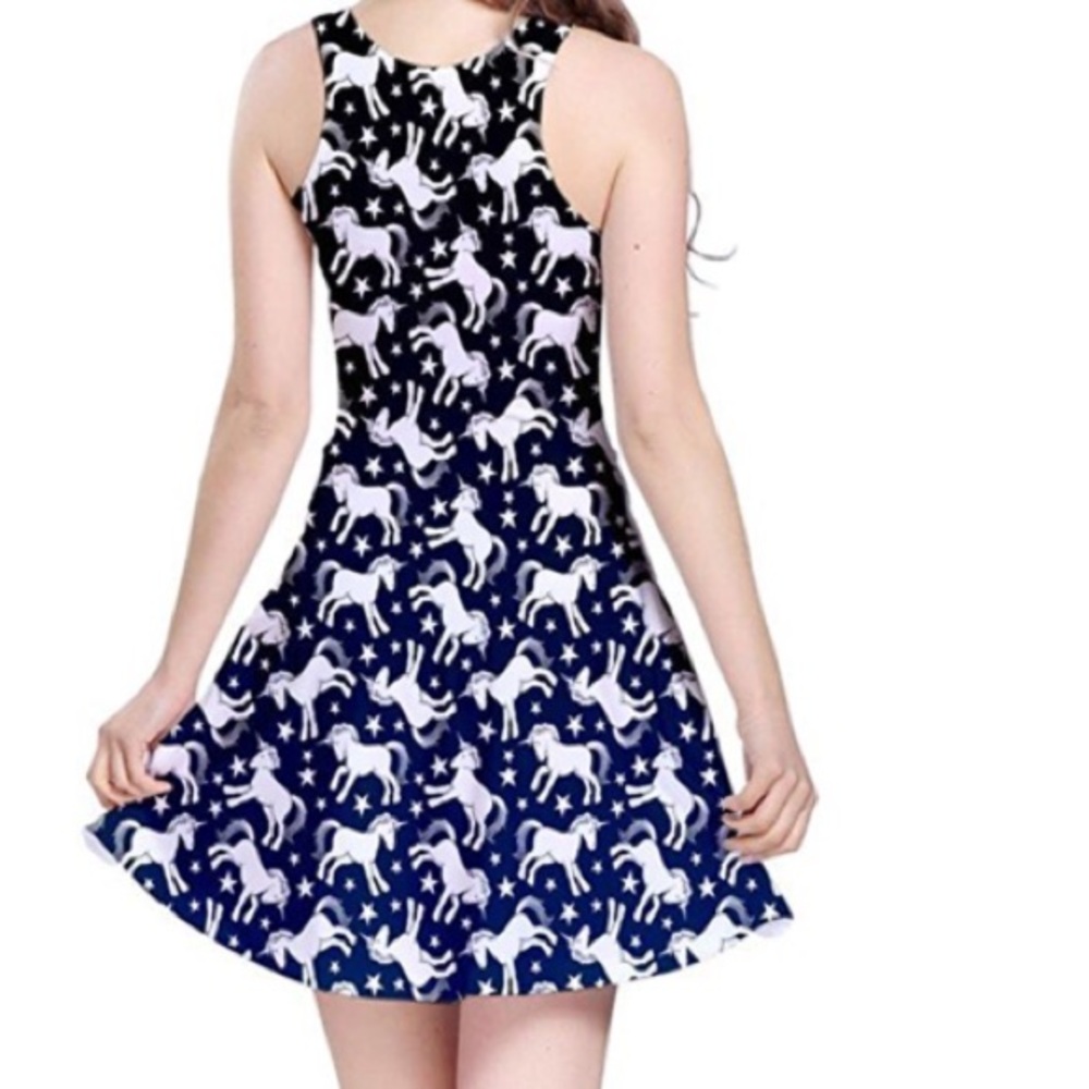 NWOT Unicorn Print Skater Dress - Picture 2 of 3