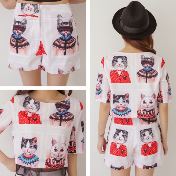 🆕 💕 Sweet Two Piece Chiffon Top & Shorts - Picture 3 of 7