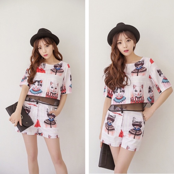 🆕 💕 Sweet Two Piece Chiffon Top & Shorts - Picture 6 of 7