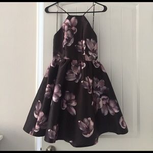 Black Floral Print Dress