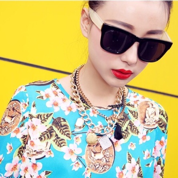 🆕 Spring Floral Blue Retro Chiffon Dress - Picture 7 of 8