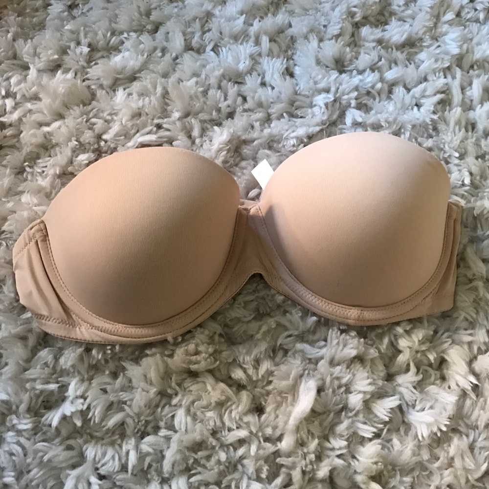 PINK Victoria's Secret Tan Push-up Strapless Bra