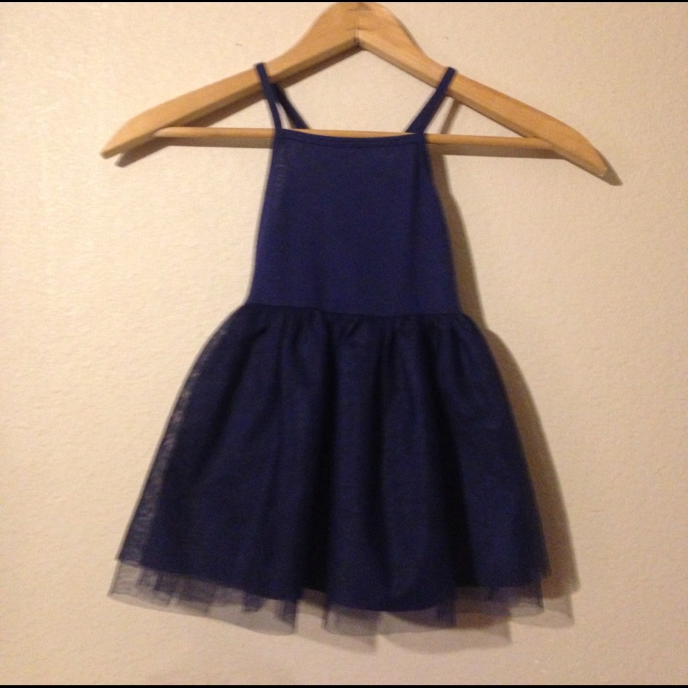 Criss Cross Back Navy Blue Tutu Dress