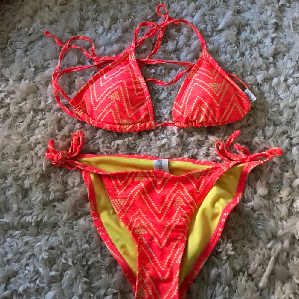 Forever 21 Orange and Yellow Bikini Set
