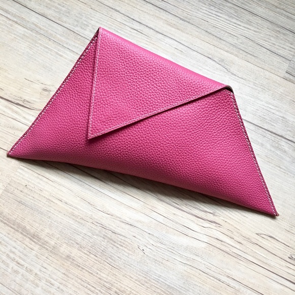 LAST ONE 🆕 Italian Leather 🌹Pink Folded Clutch - Picture 2 of 4