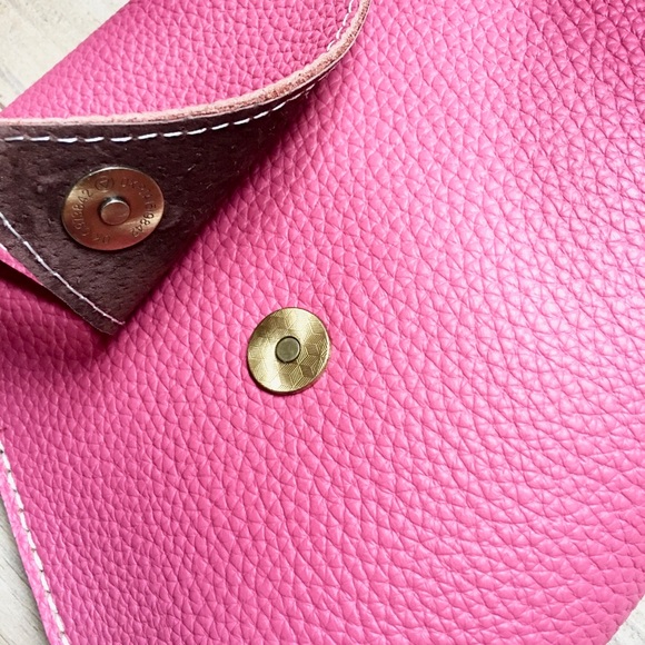LAST ONE 🆕 Italian Leather 🌹Pink Folded Clutch - Picture 3 of 4