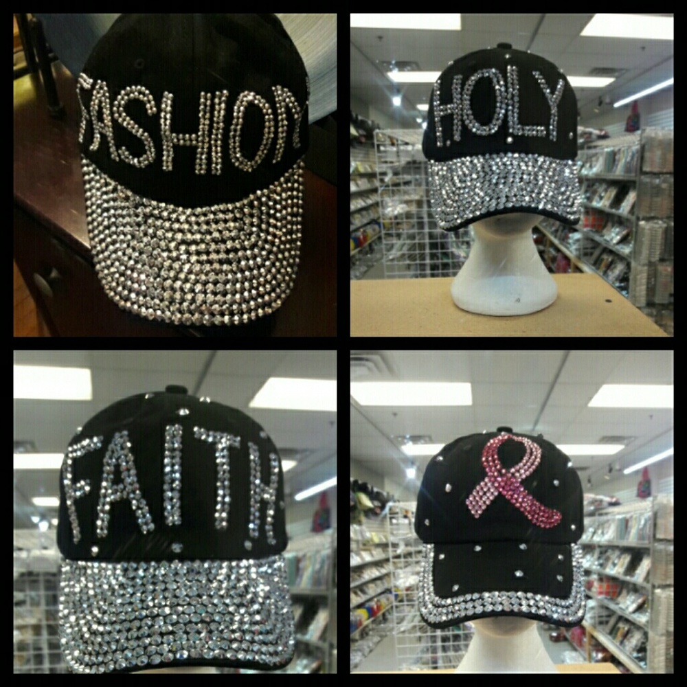 Rhinestones Black Caps