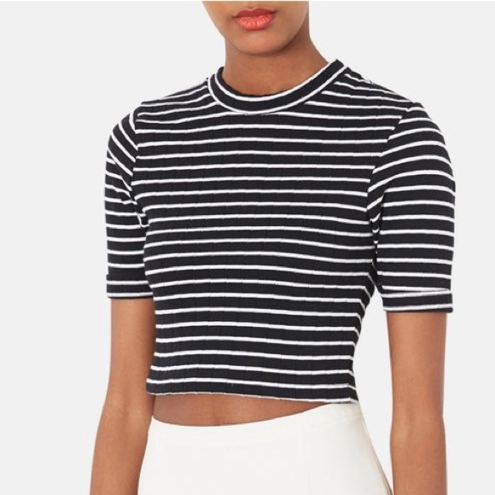 Topshop Stripe Crop Top