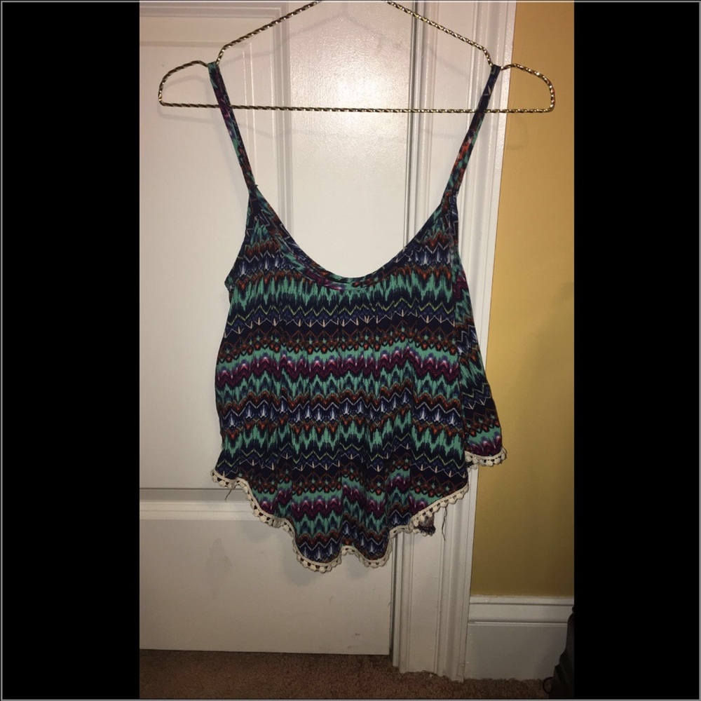 Spaghetti strapped crop top