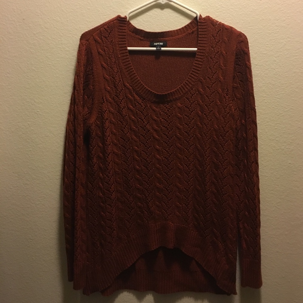 Hi-Low Cable Knit Sweater
