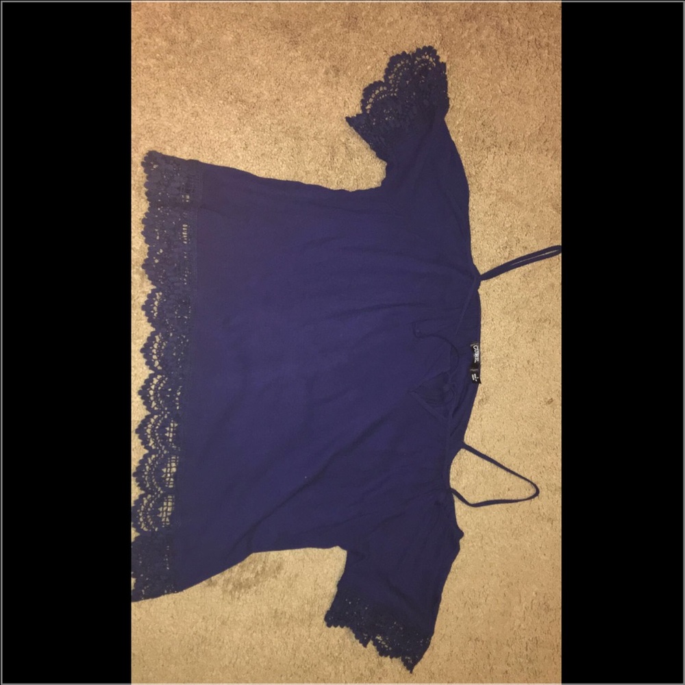 Navy blue off the shoulder top
