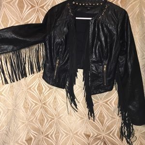 Imitation leather jacket